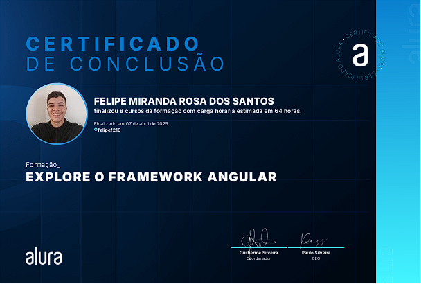 Certificado de Conclusão da Formação em Angular